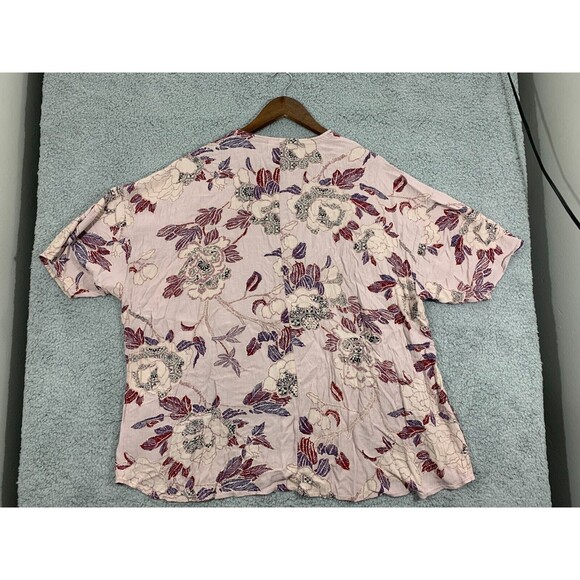 Women's XS Knox Rose Open Front Floral Short Sleeve Cardigan Blouse - Picture 3 of 12